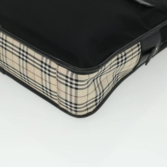BURBERRY Nova Check Hand Bag Nylon Black Auth 36240 - Picture 9 of 10